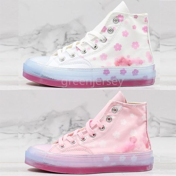 

новый классический 1970-х гольф le fleur x chuck 70 кружева женщины повседневная обувь мода желе дно высокий вырез розовый холст skateborad, Black