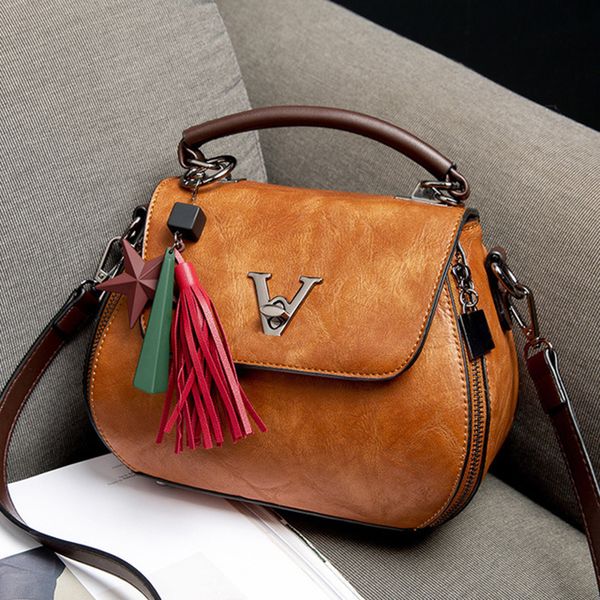 

2019 genuine leather bags v letters designer handbags luxury lady shoulder crossbody tassel women brand messenger bag mx200327