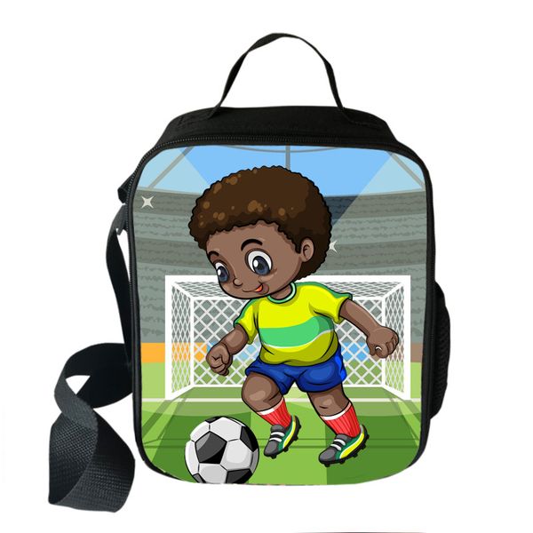 

afro boys africa brown boys girls cooler lunch bag cartoon portable thermal picnic bags for school kids lunch box tote, Blue;pink