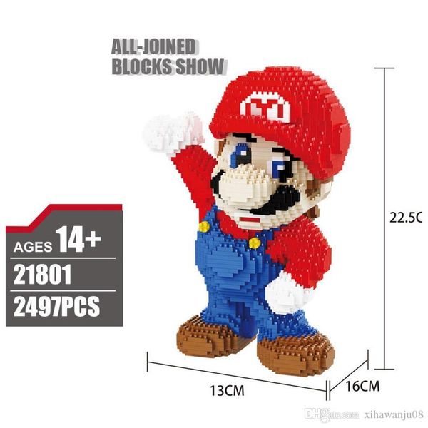 

соберите мультфильм рисунок супер marioed модель строительные блоки игрушки развивающие модели кирпичи игрушки для детей подарки
