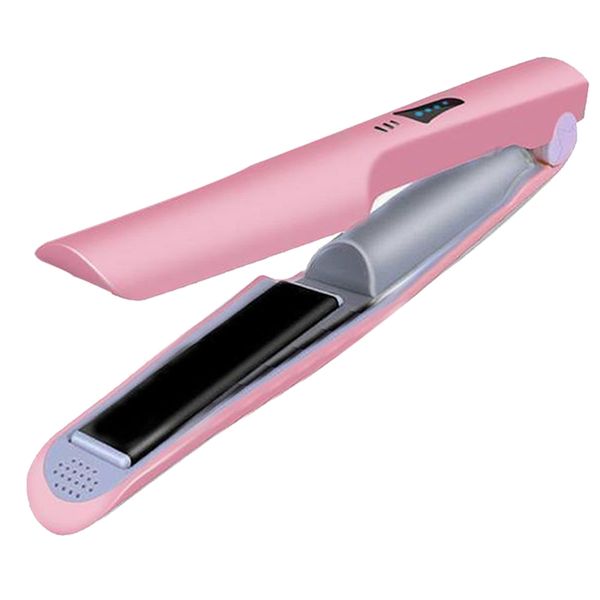 

usb charging curler hair straightener tool mini wireless cordless flat iron curling iron (white