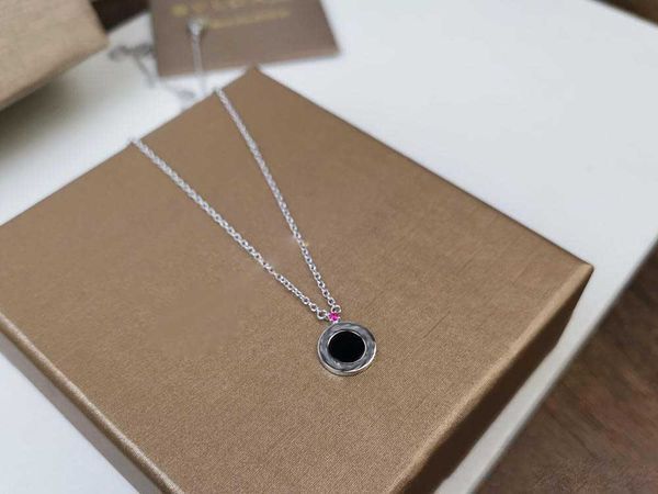 

fahmi good men and women simple charm necklace set with black agate and a ruby pseudo gold electroplating 18k gold quality jewelry necklace, Silver