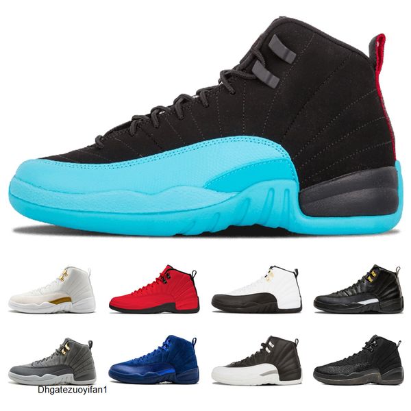 

wholesale 12 basketball shoes mens french blue bordeaux dark grey men sports 12s taxi flu game playoffs athletic trainers sneakers size 7-13