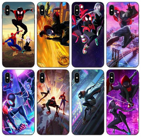 

tongtrade] spider man into the spider verse case for iphone 11 pro 8 7 6s 6 5s 5 x xs max samsung note 10 plus huawei y6 htc m9 custom case