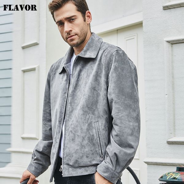 

flavor new men's real leather jacket pigskin leather bomber coat, Black
