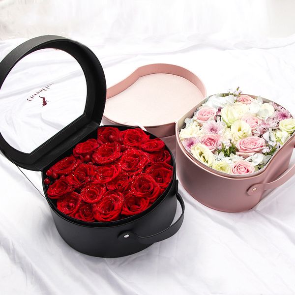 

creative leather flower boxes florist packaging bags home decorations flower bouquet holder rose bouquet gift packaging supplies