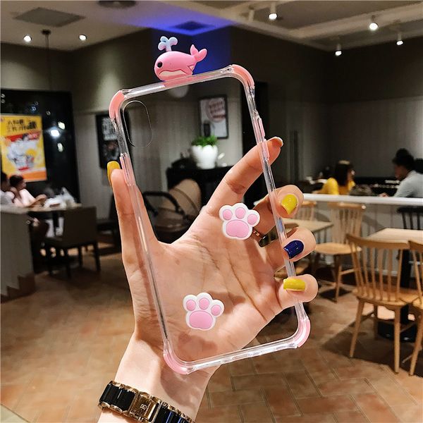

lovley diy cat claw whale прозрачный телефон чехол для iphone 6 6s 7 8 plus x xr xs max охватывает корпус