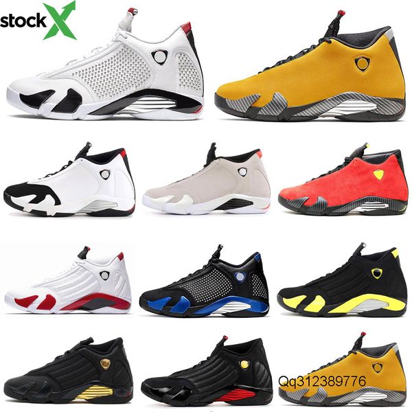 

reverse 14 14s men basketball shoes university gold candy cane dmp black toe desert sand last sthunder mens trainer sports