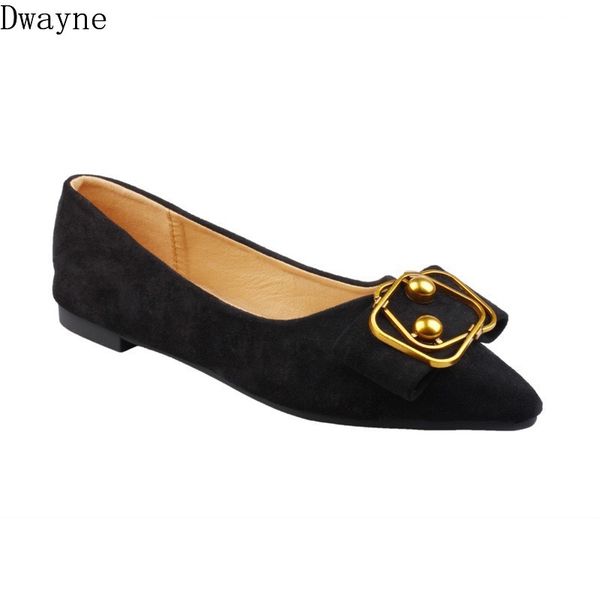 

2020 new pointed soft bottom fashion square buckle professional shallow mouth late evening fairy shoes women, Black