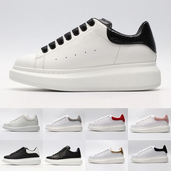 

2019 luxury Black white red Luxury Fashion Designer Women Shoes Gold Low Cut Leather Flat designers men womens Casual sneakers 36-44
