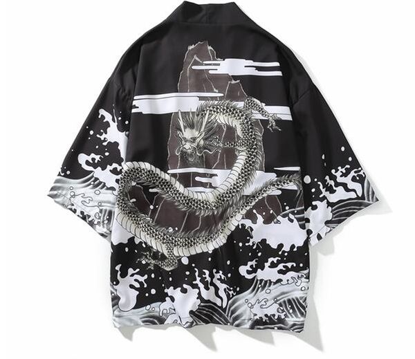

fashion-mens kimono japanese clothes streetwear casual kimonos summer autumn jackets harajuku japan style cardigan outwear for men drop ship, Black;brown