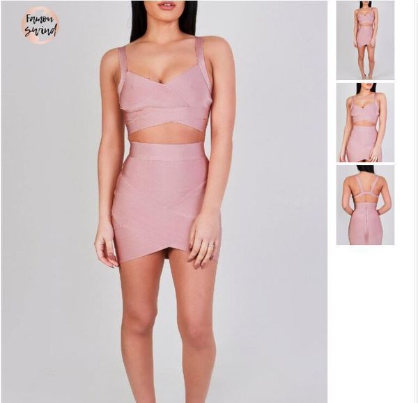 

quality bandage dress high 2019 above knee mini fashion vest set black red hl wholesale direct loading designer clothes, Black;gray