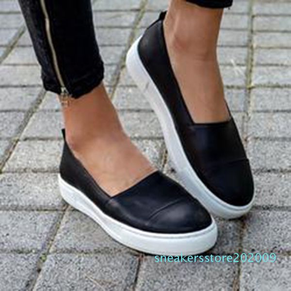 

woman casual slip on loafers boat shoes moccasins spring women leather loafers slip-on ballet flats white black shoes s09