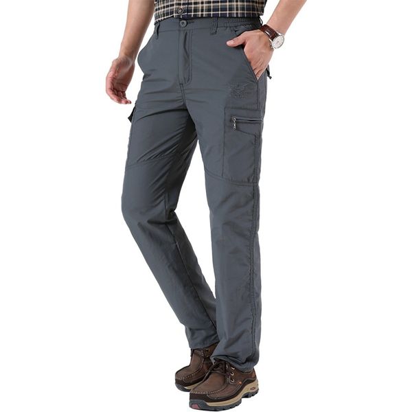 

trousers many pocket zip style camouflage men's cargo pants outdoor fast-drying breathable trousers sports pant 5.16, Black