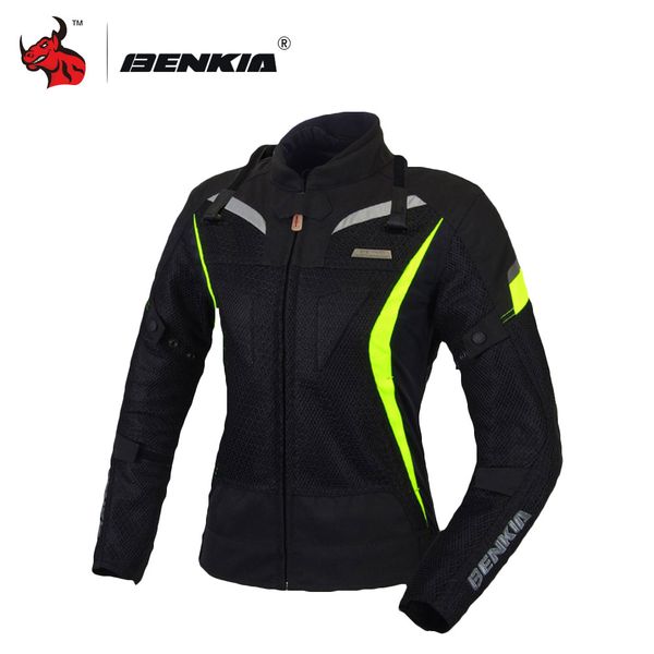 

benkia women's race clothing motocross racing jackets grid material motorbike racing jacket with protector guards