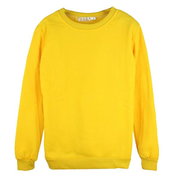 

crewneck fleece sweatshirt plain pullover crew neck jumper yellow
