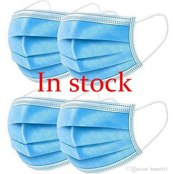 

wholesale - in stockdisposable face masks with elastic ear loop 3 ply breathable and comfortable for blocking dust air pollution protection