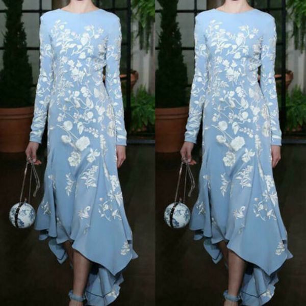 

2019 womens irregular dress long sleeve wedding evening party long maxi dress prom gown, Black;gray