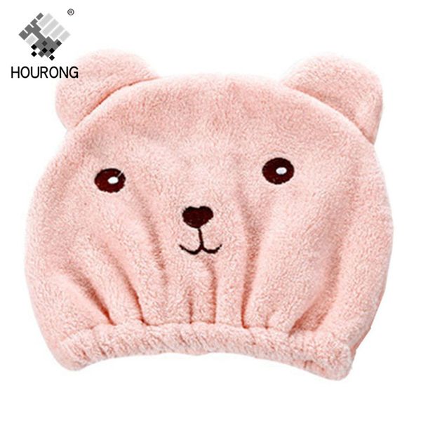 

cute bear shower cap hair wrapped towels microfiber shower hats bath caps strong absorbing quickly dry hair cap bath accessories