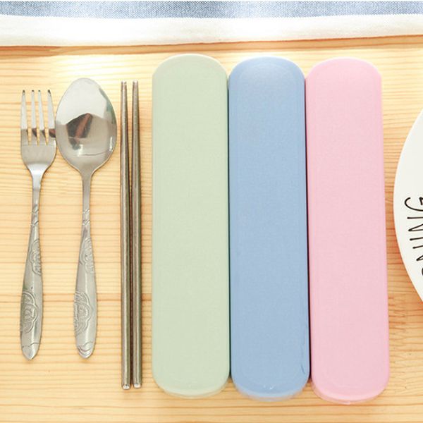 

europe the wind plain fashion environmental protection stainless steel chopsticks spoon and fork outdoors portable tableware three-piece