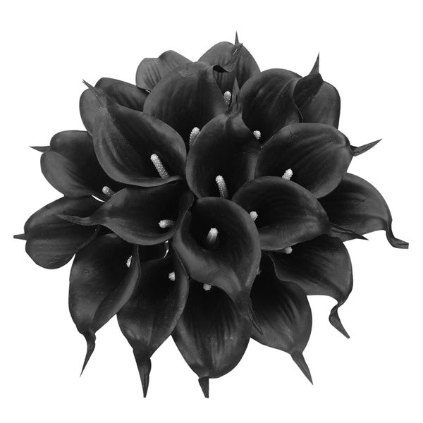 

simulation calla lily bridal bouquet family party decoration bouquet press soft 20pcs