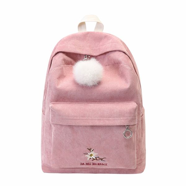 

harajuku teenager student backpack new corduroy shoulder bag wear resistant schoolbag cute backpack bookbag