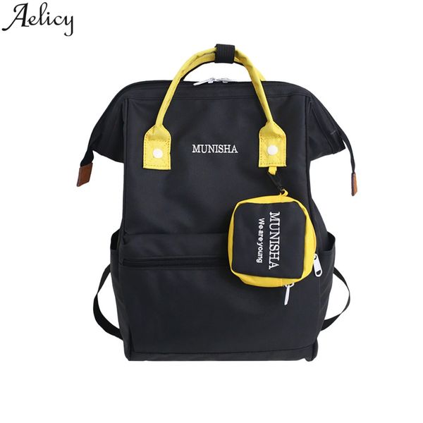 

aelicy mummy bag fashion ladies solid color oxford cloth large capacity travel backpack care bag with small pendant backpack