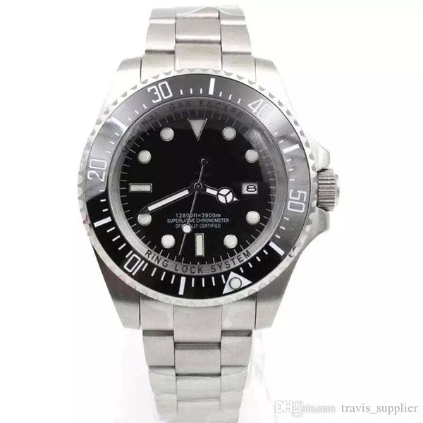 

2019 mens deep watch ceramic bezel sea-dweller sapphire cystal stanless steel with glide lock automatic mechanical mens watches, Slivery;brown
