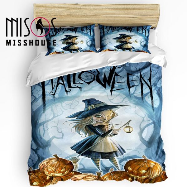 

misshouse bedding sets halloween pumpkin girl home textile 3pcs duvet cover set comforter cover pillowcases