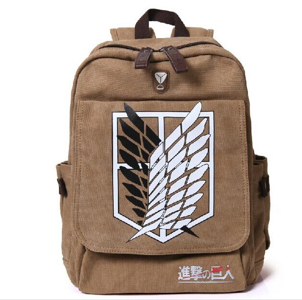 

2020 новый дизайн атака на титан рюкзак дети школьный подросток двойные ремни сумка холст аниме печати рюкзак
