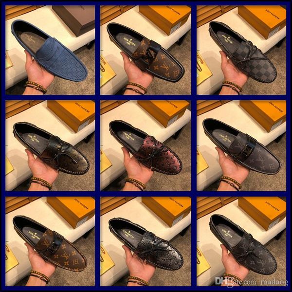 

20fw driving shoes crocodiles shoes men luxury brands genuine leather shoes men loafers zapato hombre casual cuero sepatu slip on pria yeye5, Black