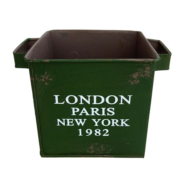 

shabby chic green metal flower bucket embossed flower vase planter pot wedding decoration