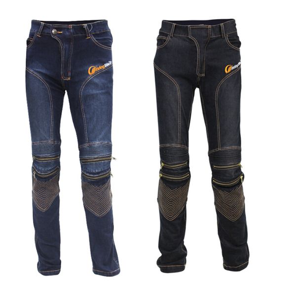 

men's motorbike motocross off-road knee protective moto jeans trousers pants windproof motorcycle racing jeans casual pants, Black;blue