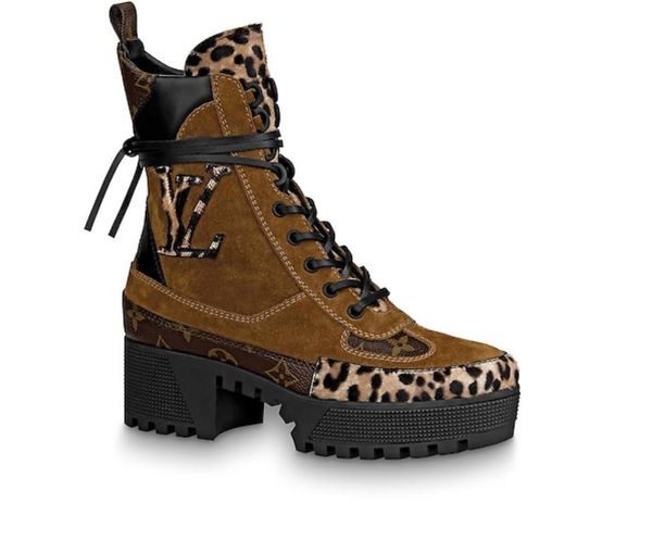 

2019a luxury designer printed stripes thick sole short boots womens thick sole martin boots genuine leather lace-up short boots