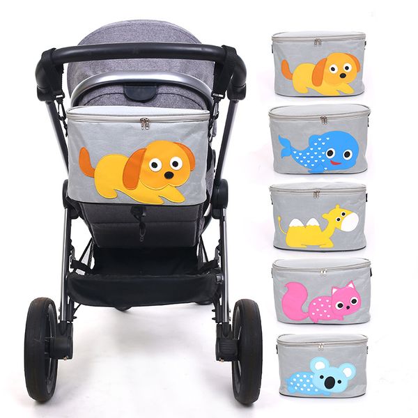 

dog storage bag with zipper bag for stroller large capacity baby accessories bag on stroller baby stroller accessories camel