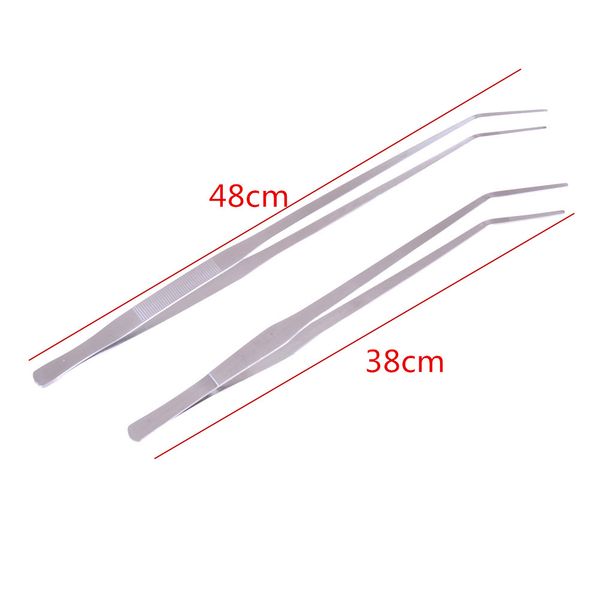 

2styles aquarium live tank curve plant long tongs stainless steel tweezers 1pcs