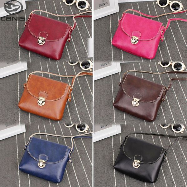 

women shoulder bag solid color pu leather phone bag tote messenger crossbody bags purse /by