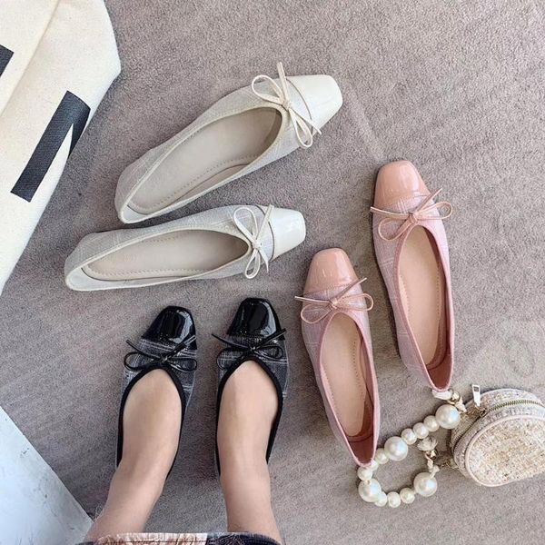 

shoes woman 2020 female footwear women's moccasins round toe shallow mouth bow-knot elegant modis casual sneaker new dress, Black