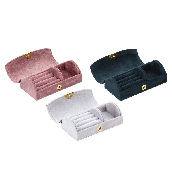 

velvet jewelry box necklace bracelet organizer box showcase holder jewelry case, Pink;blue