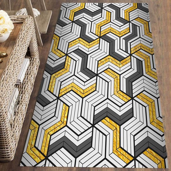 

else yellow gray geometric lines nordec 3d print non slip microfiber washable runner mats floor mat rugs hallway carpets