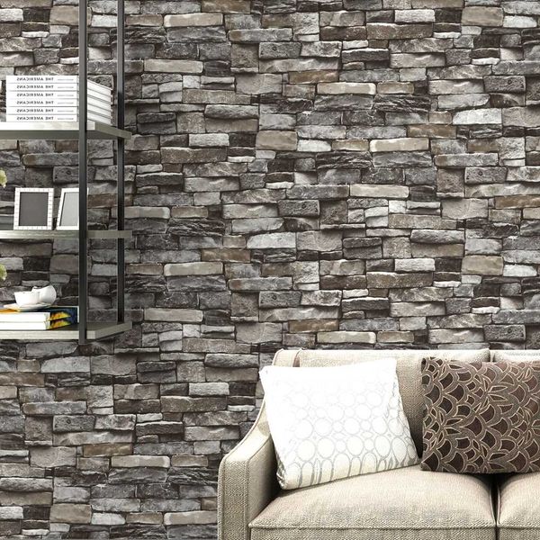 Red Grey Vintage Rustic Stone Brick Wallpaper Roll Living Room Bedroom Restaurant Background Loft 3d Wall Paper Free High Definition Wallpapers Free
