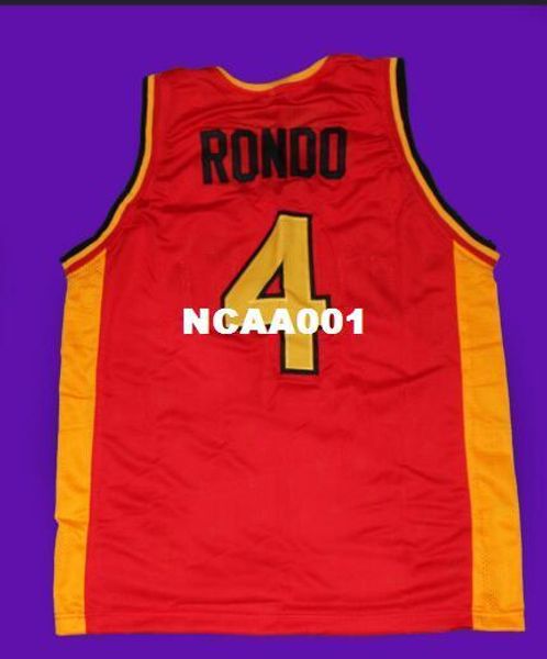

vintage men #4 oak hill rajon rondo high school game college jersey size s-4xl or custom any name or number, Black;red