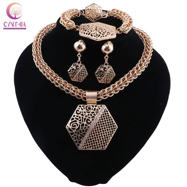 

cynthia latest fashion italian jewelry dubai gold color jewelry sets african women pendant necklace jewellery, Silver