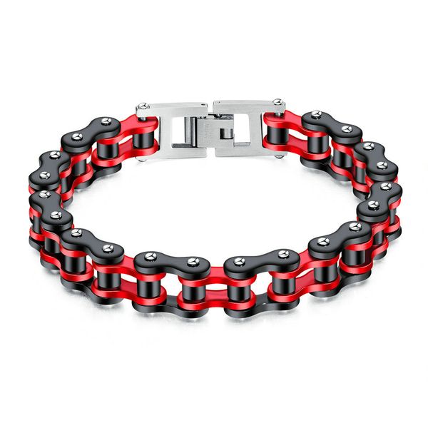 

punk style bicycle chain bracelet charm men's hip hop wild stainless steel locomotive bracelet jewelry for party, White
