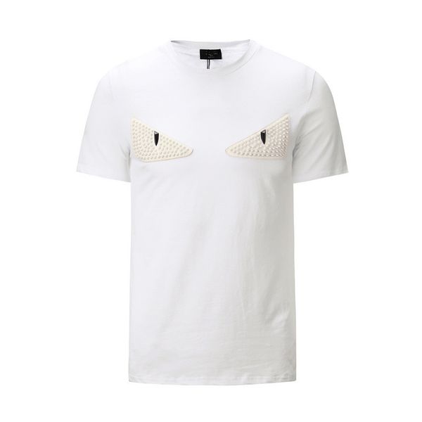 

mens t shirts fashion mens clothing 2019 summer casual streetwear t shirt rivet cotton blend crew neck short sleeve*13, White;black
