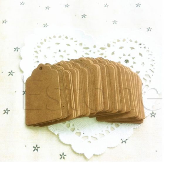 

lot 100pcs blank kraft paper hang tags wedding party favor label price gift card h55e