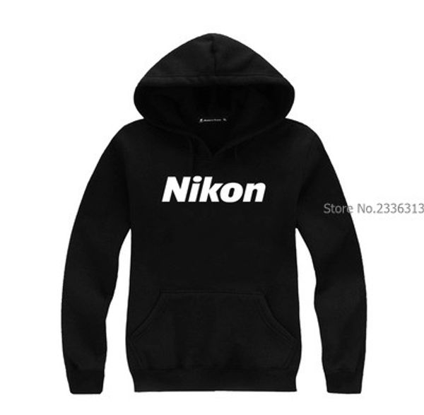 

autumn and winter it programmer programming nikon sweatshirt hooded fleece cotton coats, Black