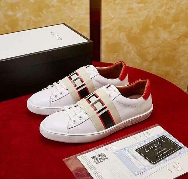 

AAA+ New Designer Luxury Brand Genuine Leather Casual Shoes Mens Black White Fashion Comfortable Flat Sneakers With Box
