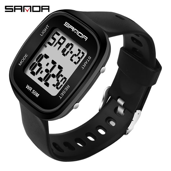 

sanda men electronic watch fashion simple student watch sport waterproof men relogio honhx digital boys gift, Slivery;brown