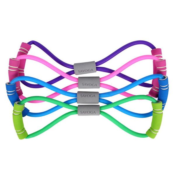 

stretch band rope latex rubber arm resistance fitness exercise pilates yoga gym pull rope eight-shaped chest yoga band new a3065